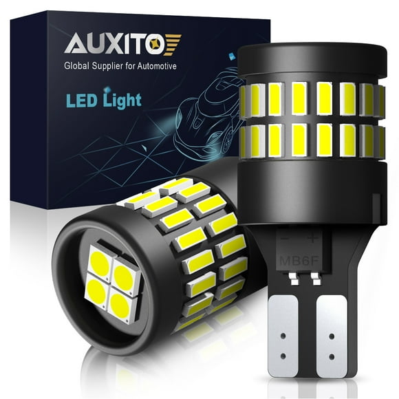 Upgraded 912 921 LED Bulb Reverse Lights, AUXITO Backup Light Bulbs for Car, 300% Higher Brightness 6000K White, Mini Size Non-polarity Canbus Error Free T15 906 W16W Bulb, Pack of 2
