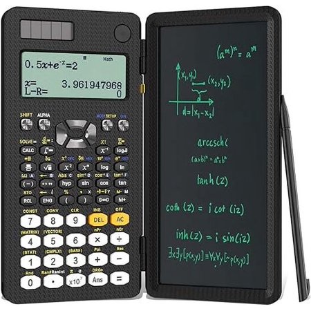 Upgraded 991ES Plus Desktop Scientific Calculator, Multi-View 4-Line Display with Erasable LCD Writing Tablet, Solar Cell Power, Notepad, For Schools