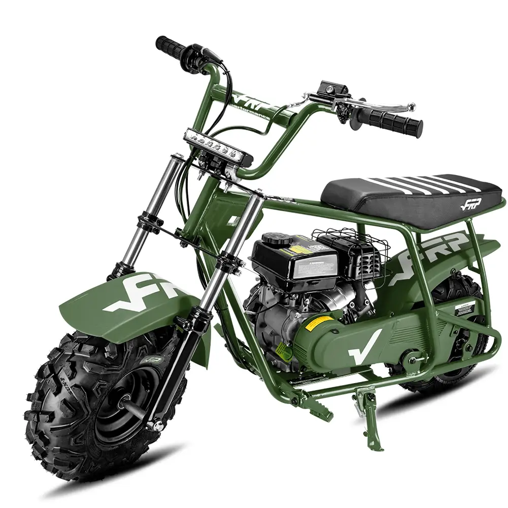 Upgraded 99cc 4-Stroke Gas Mini Bike for Ages 13+, Pull Start, Suspension Front Fork, Hydraulic Brakes, SUNF Tires, Up to 28 MPH, 220 lb Capacity – Green