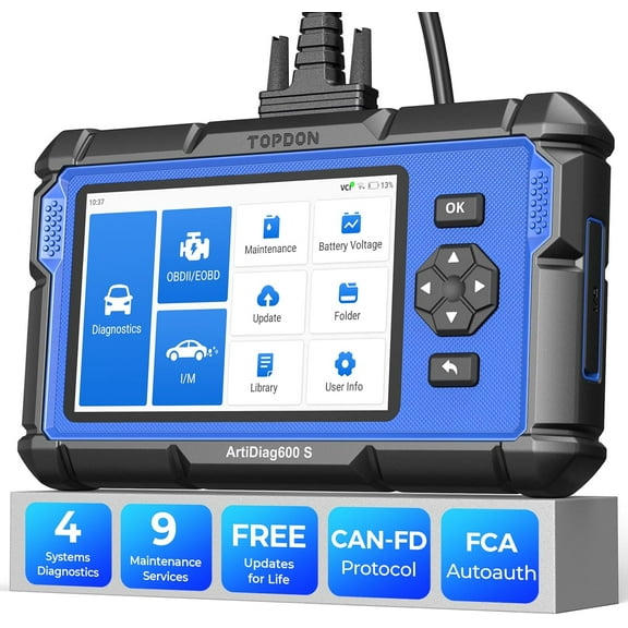 Upgraded AD600S OBD2 Scanner, Diagnostic Tool, ABS SRS Transmission Engine Code Reader, 9 Reset Services Scan Oil/Brake/BMS/SAS/DPF/TPMS/ETS Reset, Injector Coding, Lifetime Free Update