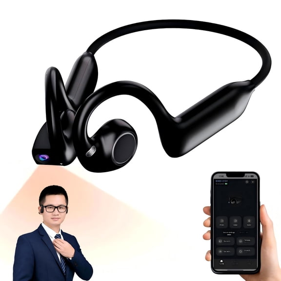 Upgraded AI Smart Hi-Fi Sound Headphones with 8MP Camera, EIS Stabilization,8GB Storage Open-Ear Bluetooth Audio, Ai Voice Assistant & Translation Earphones Via App for Running Sports & Travel(Black)