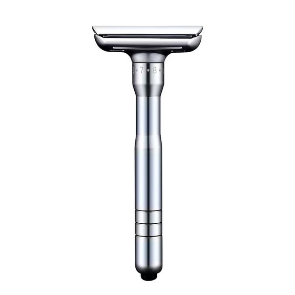 Upgraded Adjustable Bilateral Safety Razor - Premium Zinc Alloy Chrome Manual Razor for a Smooth Shave
