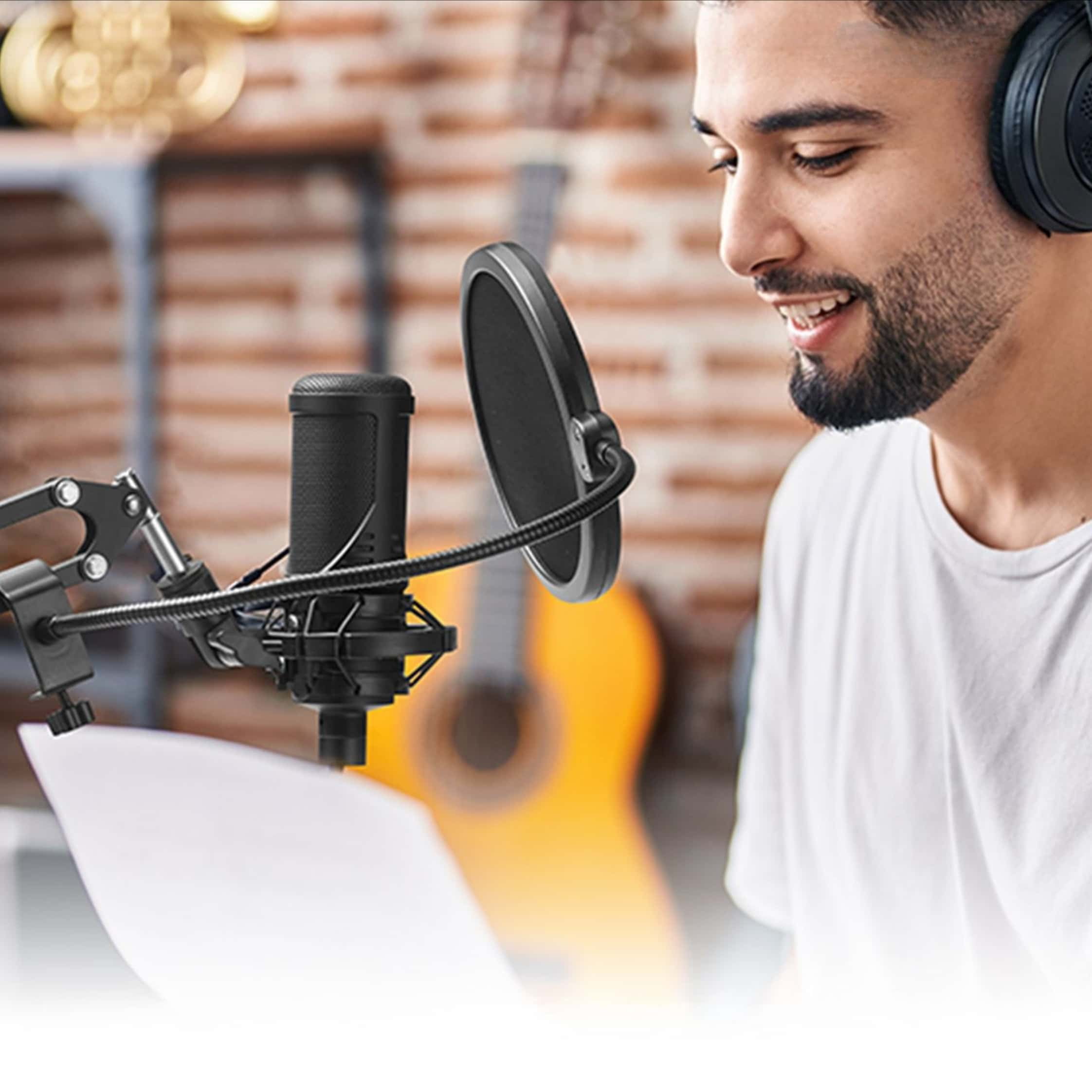 Upgraded Adjustable Cantilever Microphone Stand, with A Shockproof Cover, 3/8-inch To 5/8-inch Adapter, Shockproof Base and Cable Ties, A Total of 16 Stand Sets, Suitable for Broadcasting Studios.