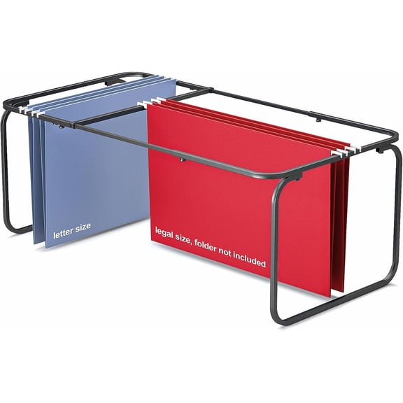 Upgraded Adjustable File Folder Frame,Legal/Letter Size,Length Adjusted 16 to 25 inches,Heavy Duty Steel File Drawer/Cabinet Organizer Insert, Folder Holder,12.598" W X 9.45" H
