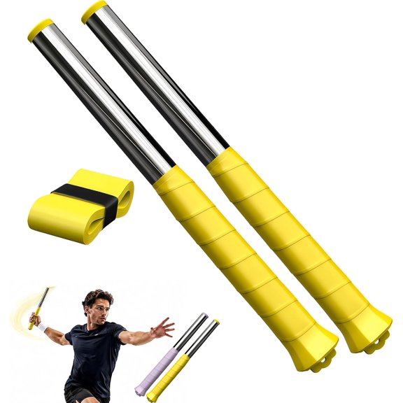 Upgraded Adjustable Intensity Badminton Swing Trainer, 11.8" Swing Trainer Sound Feedback for Smash Technique, Tennis/Badminton Magnetic Adjustable Power Trainer for Wrist Arm Strength Training