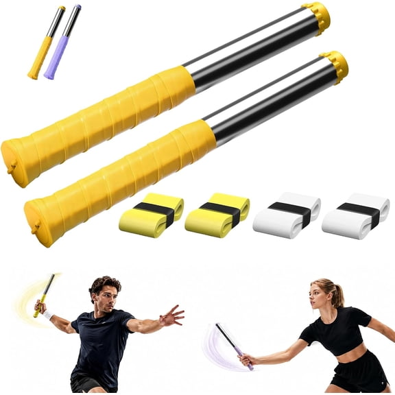 Upgraded Adjustable Intensity Badminton Swing Trainer, 11.8" Swing Trainer Sound Feedback for Smash Technique for Wrist Arm Strength Training Fitness Professional Players