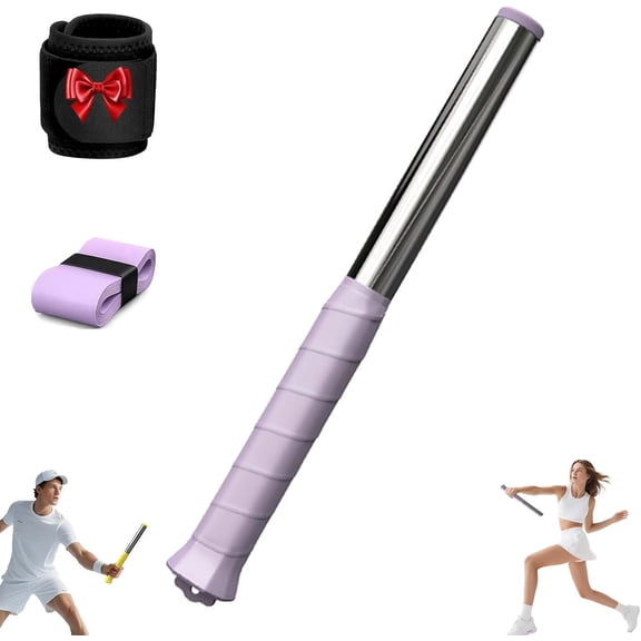 Upgraded Adjustable Intensity Badminton Swing Trainer, 11.8" Swing Trainer Sound Feedback for Strength, with Stainless Steel Non-Slip Handle for Strength,Precision Practice