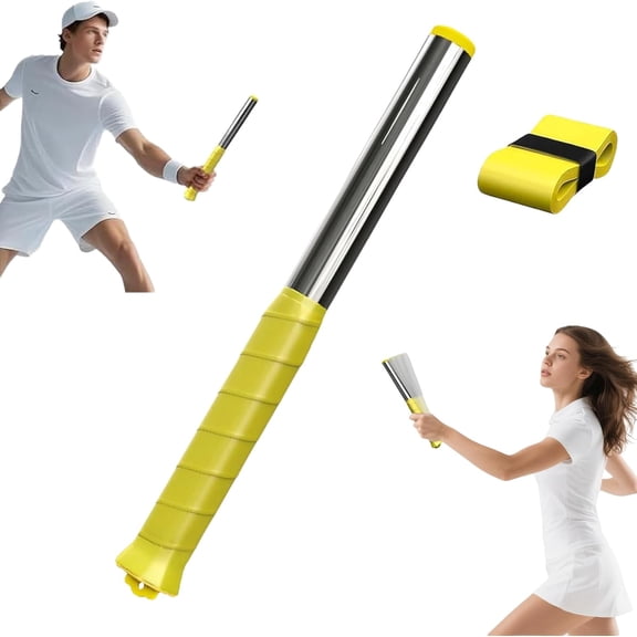 Upgraded Adjustable Intensity Badminton Swing Trainer,11.8" with Magnetic Resistance Stainless Steel Non-Slip Handlefor Beginners to Advanced