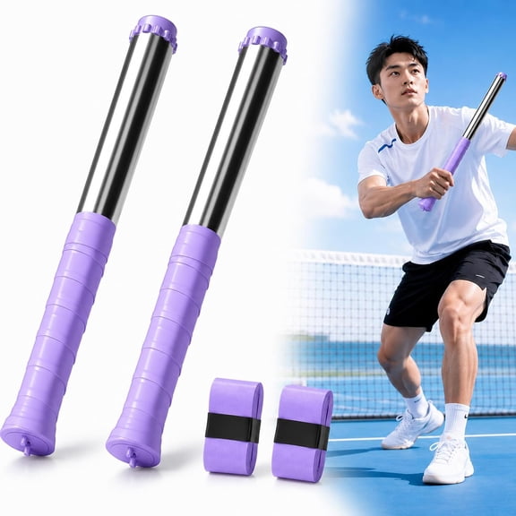 Upgraded Adjustable Intensity Badminton Swing Trainer, Sound Feedback & Resistance Adjustment Knob, Stainless Steel Grip Swing Practice Tool for Beginners Advanced Players