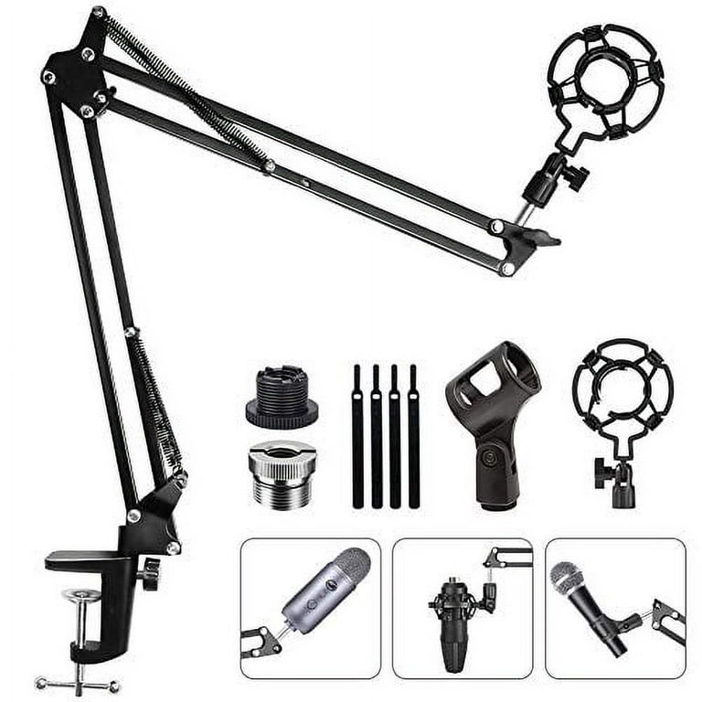 IXTECH Boom Arm - Adjustable 360° Rotatable Microphone Sturdy Stainless  Steel Mic Desk, Table Stand Foldable Scissor Stable Mount Arms for Radio