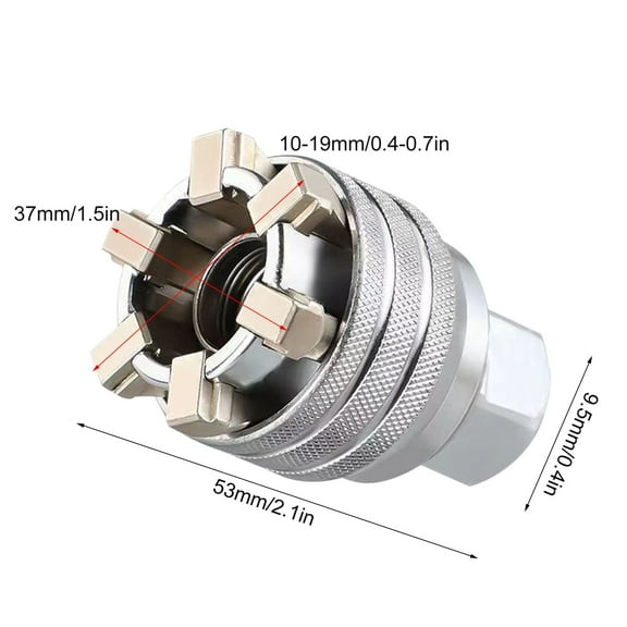Upgraded Adjustable Universal Socket Wrench, Compatible with 3/8 Inch Ratchet Torque Wrench & Power Drill, Multi-size Repair Socket Tool for Auto Service and Household Maintenance