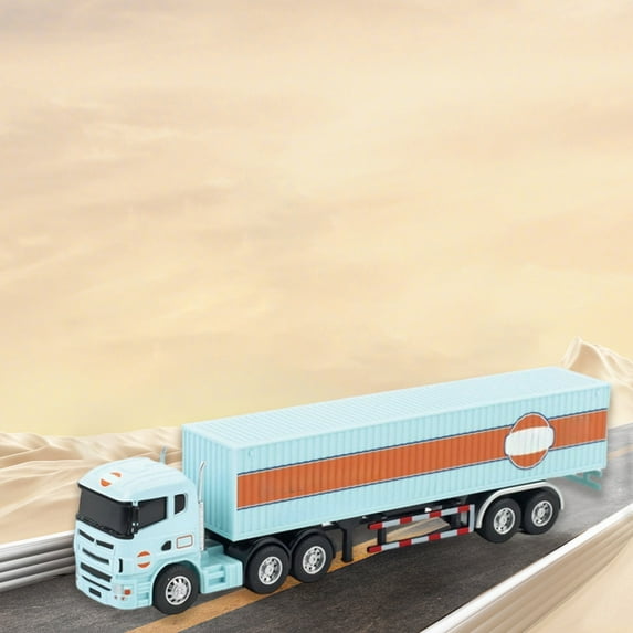 Upgraded Alloy Car Model 1-64 Small Trailer Container Truck Edition Power Childrens Toy Car Model Ornament E