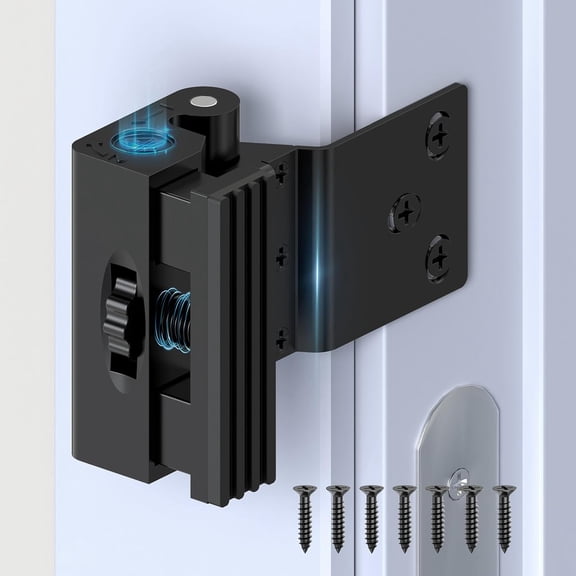 Upgraded Alloy Door Reinforcement Lock - Flip Deadbolt Door Latch with Screws - Withstands 800 lbs, Fits Inward Swinging Apartment, Bedroom (Black-1 Pc)