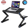 thumbnail image 1 of Adjustable Laptop Stand, (2019 Ultra-Large, Upgraded Sturdier) Foldable Aluminum Laptop Desk/Table, Portable Laptop Stand for Bed/Sofa/Desk with Large Cooling Fan & Mouse Pad Side as Gift, Black, 1 of 6
