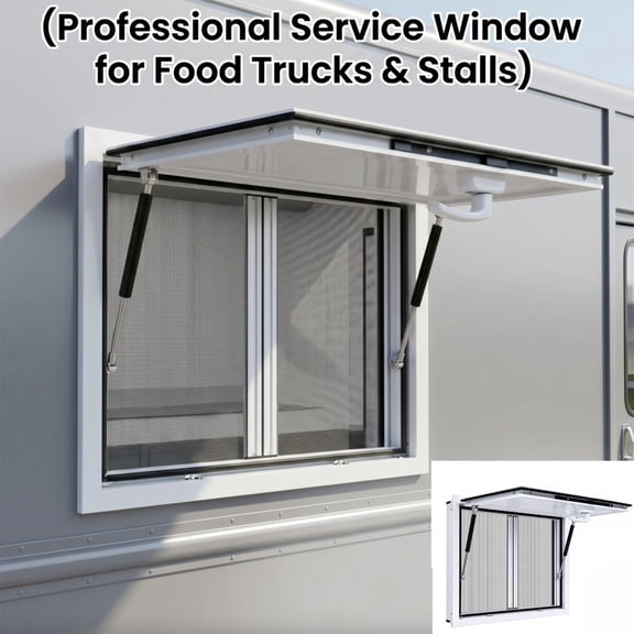 Upgraded Aluminum Service Window 36" x 24" x 36" Sliding Pass-Through Counter Window for Cafes and Concession Stands