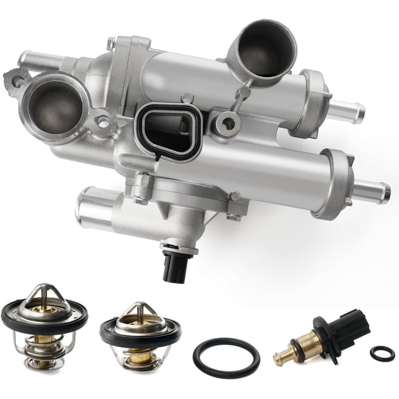 Upgraded Aluminum Thermostat Housing Compatible with Dodge Avenger 2008-2014, Journey 2009-2020, Chrysler 200 2011-2014, Jeep Compass/Patriot 2007-2017, Caliber 2007-2012, 2.0L/2.4L Replace 68003582A