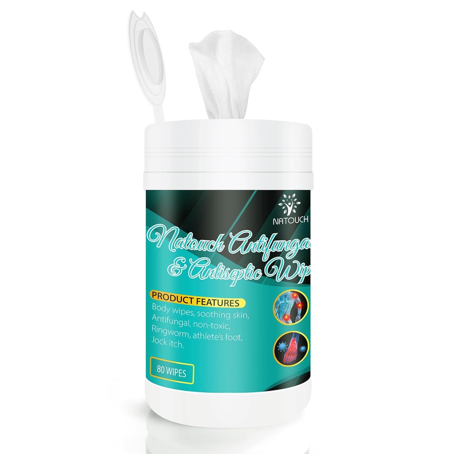 Upgraded Antifungal Body Wipes, NonToxic, AlcoholFree, Curing and