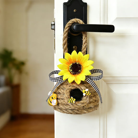 Upgraded Apis Hive Decor Kitchen Honeycomb Sunflower Decoration Natural Wool Rural Apiary Themed Home Decor For Beekeeping Enthusiasts And Rustic Kitchen Style H