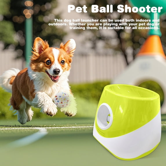 Upgraded Automatic Ball Launcher for Dogs – Rechargeable Interactive Dog Fetch Toy with 3 ETPU Balls, Adjustable Launch Distance , Infrared Sensor Dog Ball Thrower for Dogs(Lime Green)