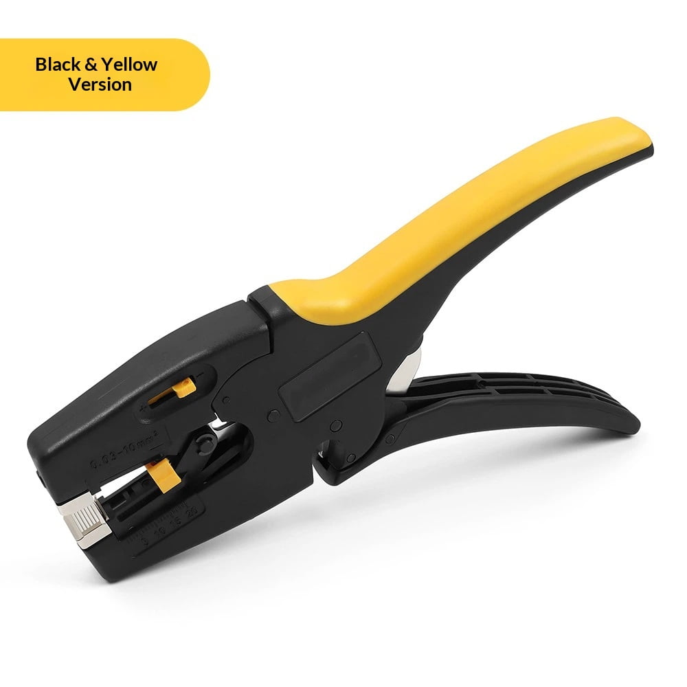 Upgraded Automatic Wire Stripper with Wire Cutter,Stripping Range 7-32AWG,2 in 1 Wire Stripper Tool with Adjustment Slider Works for Automotive,Electronic （yellow-black）
