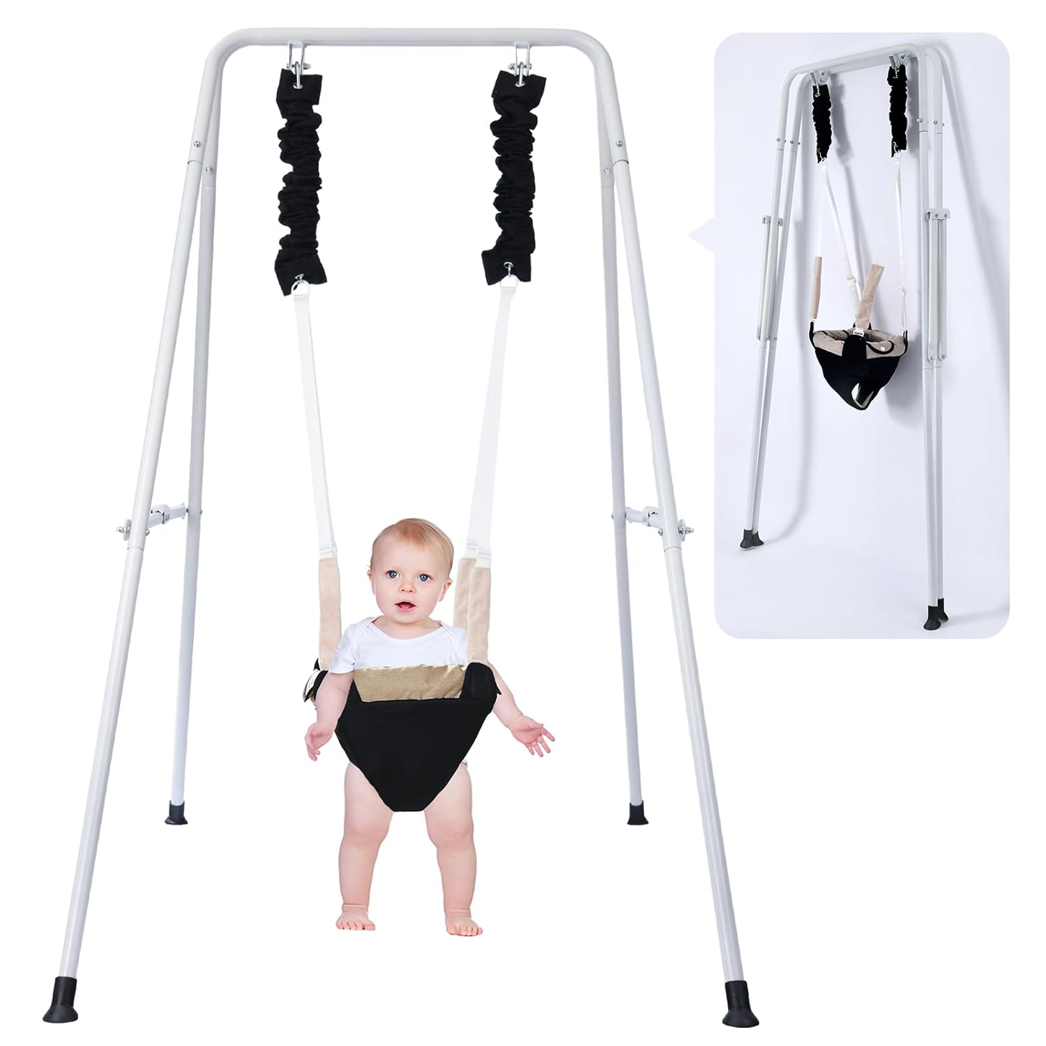 Upgraded Baby Jumper with Foldable Stand, Baby Jumpers and Bouncers for