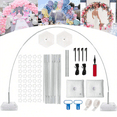 thumbnail image 1 of Upgraded Balloon Arch Stand Kit - PONAMFO Balloon Arch Frame with 15 White Rods, Steel Pipes, Balloon Pump and Water Fillable Base, Adjustable Height for Wedding Baby Shower Birthday Party Decoration, 1 of 7