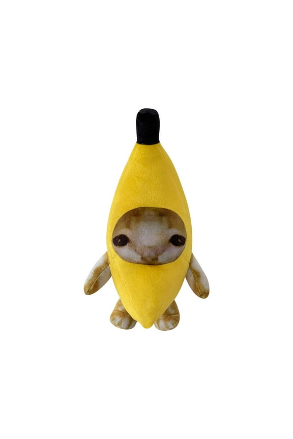 Upgraded Banana Cat, Banana Cat Plush 7 inch, Crying Banana Cat Plush, Funny Banana Cat Keychain with 4 Sound for Kids Adult