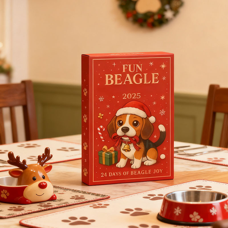 2025 Beagle Advent Countdown Kalender, 24-daagse Advent Hond Ornamenten