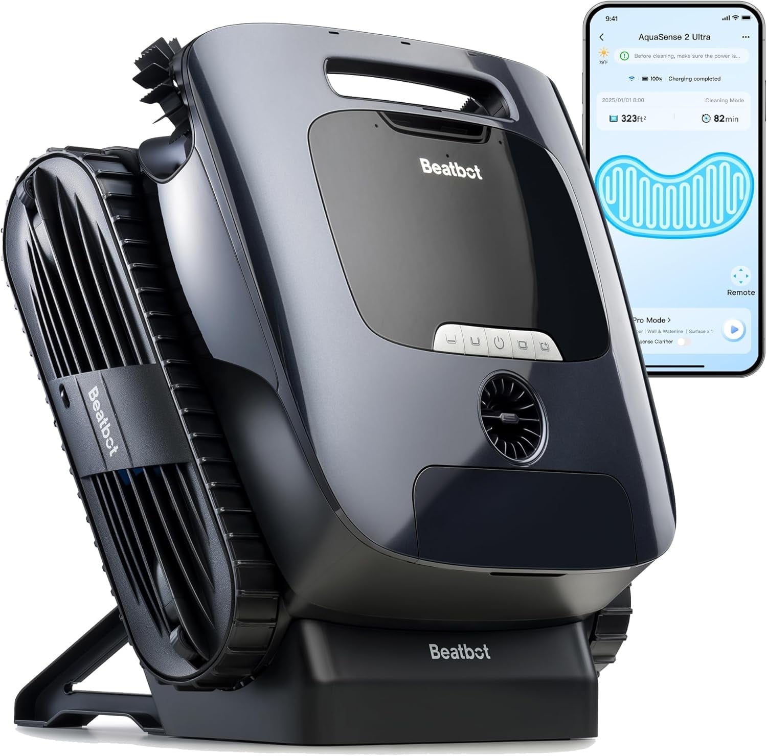 Upgraded Beatbot AquaSense 2 Ultra 5-in-1Cordless Pool Vacuum Robotic Cleaner for Complex Pools, Pool Mapping with AI Camera, Suitable for Above & In-Ground Pools up to 3,875 sq.ft, Midnight Blue