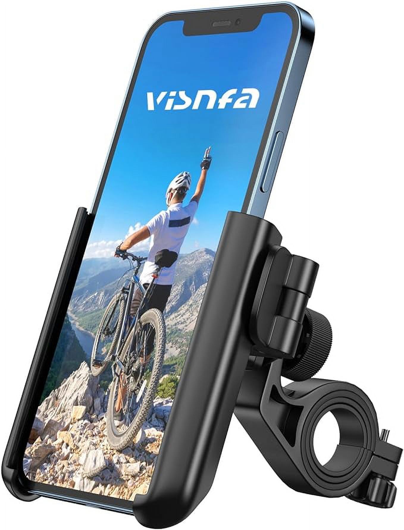 Upgraded Bike Phone Mount 360 Rotatable Universal Bicycle Motorcycle Scooter Bike Accessories Handlebar Phone Clip Holder for Any Smartphones Between 3.5 and 7.0 inches