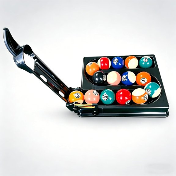 Upgraded Billiard Training Device, Semi-Automatic Ball Release Rack for Pool, Snooker & Chinese 8-Ball, Fixed-Point Practice Aid for Stroke and Aiming TrainingBalls not Included, Non-3D