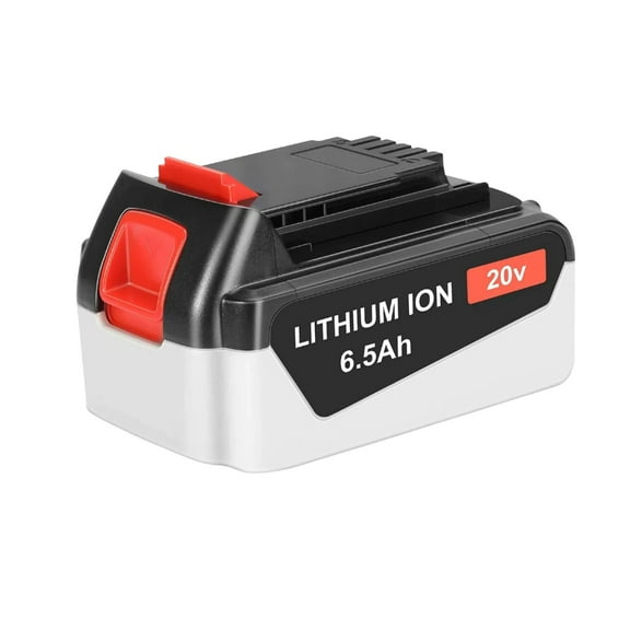 Upgraded Black & Decker 20V 6.5Ah High-Capacity Lithium Battery | Compatible with LBX4020, LB2X4020, LBXR2020 Series and Select 20V Tools