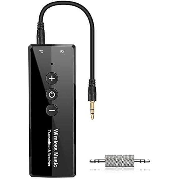 Upgraded Bluetooth 5.3 Transmitter Receiver, Bluetooth Audio Adapter for Airplane TV Car Gym Home Stereo System, AptX Adaptive Low Latency/Can Pair 2 Wireless Headphones Simultaneously, 3.5mm Jack
