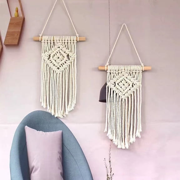 Upgraded Bohemian Macrame Woven Wall Hanging Dreamcatcher Boho Home Decor Wall Art Decor With String Lights Beautiful Apartment Dorm Room Door Decoration A