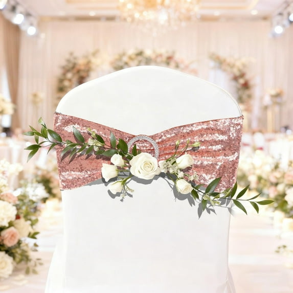Upgraded Bow Chair Decoration Ties Bow Stretch Floating Decorative Tape For Many Holiday Party Decorations Chair Cover Not Included G