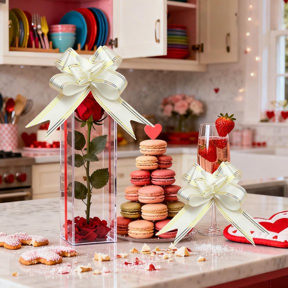 Upgraded Bow Ties Flower Ribbon Covering Scenes Such As Weddings Christmas Birthdays And Festive Parties 10PC E