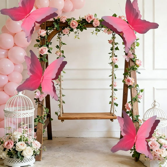 Upgraded Butterflys Veils Flower Window Decoration Flower Wedding Festival Party Outdoor Courtyard Decoration Scene Arrangement Birthday Party Valentines Day H