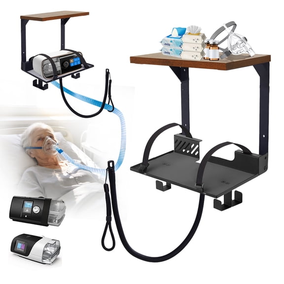 Upgraded CPAP Shelf Wall Mount, 2-Tier Organizer for ResMed AirSense 10 & 11 | with Adjustable CPAP Hose Holder & Mask Hook, Avoid Hose Entanglement | Bedside CPAP Stand to Reclaim Your Nightstand