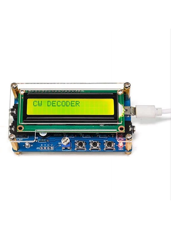 CW Morse Code Decoder Kit - 1-Pack with Case, Finished Decoder and Digital LCD CW Trainer