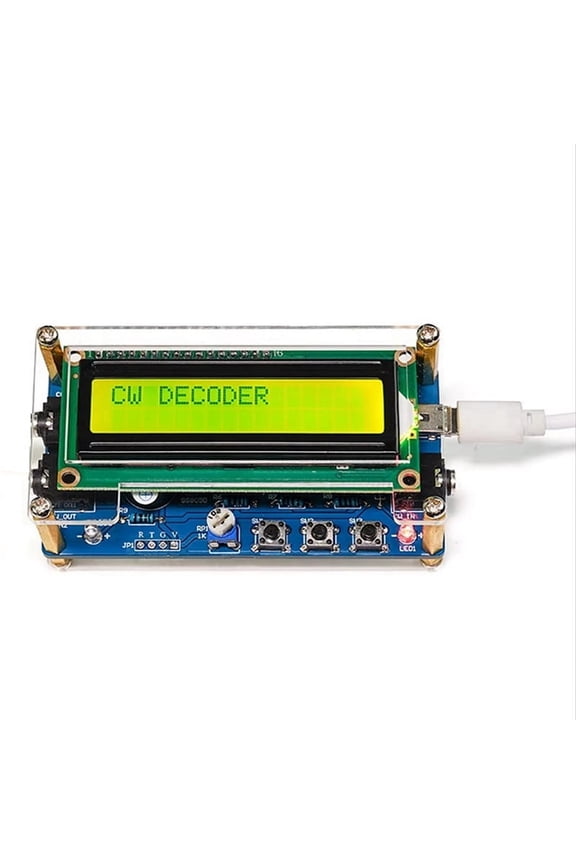 Upgraded CW Morse Code Decoder Finished+Case with Digital LCD CW Trainer Morse Code Decoder Kit