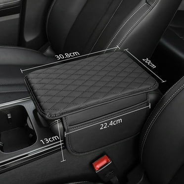 Upgraded Car Center Console Cover,Microfiber Leather Car Armrest Cover Cushion with 2 Storage Bags,Universal Car Armrest Storage Box Car Interior Accessories for Most Vehicles