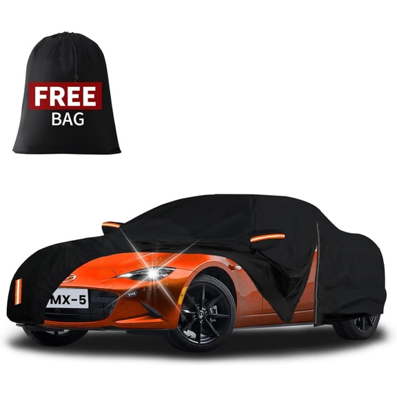 Upgraded Car Cover Custom Fit for Mazda MX-5 Miata 1989-2024 2025, Waterproof All Weather Full Exterior Cover Sun Rain Snow Protector for Automobiles with Door Zipper