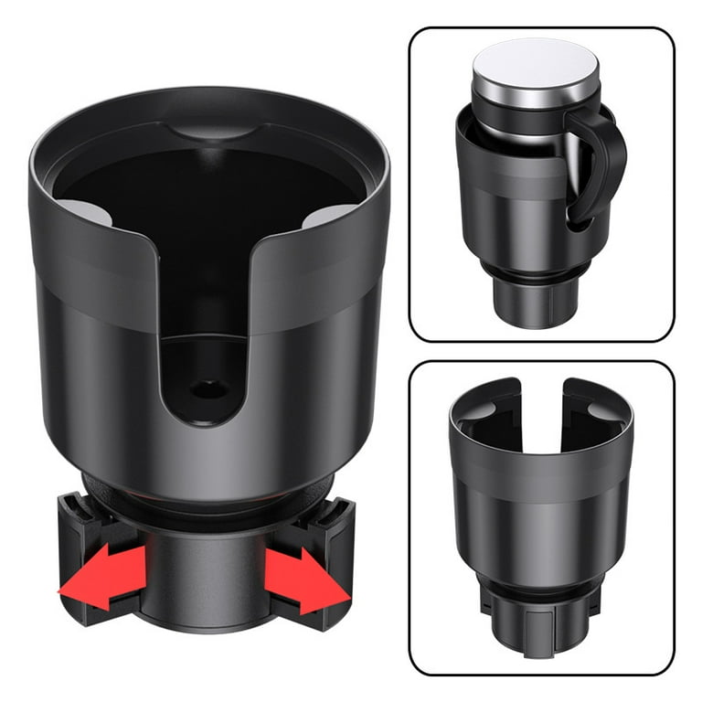 Car Cup Holder Expander with Offset Adjustable Base, Compatible