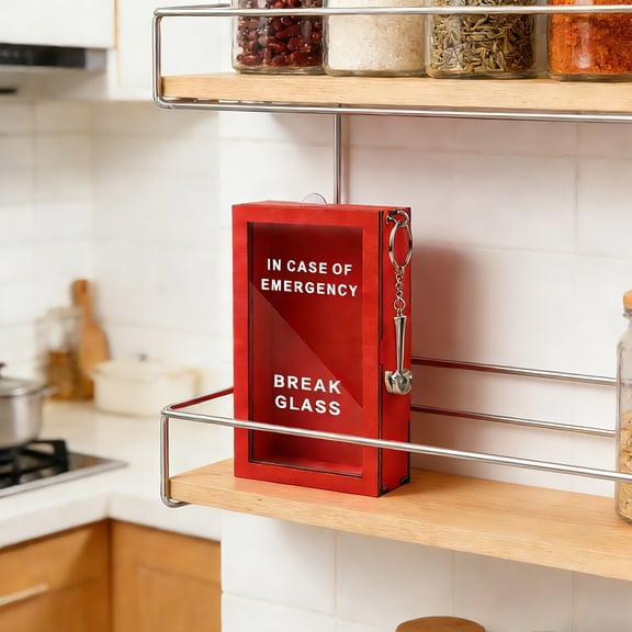 Upgraded In Case Of Emergency Break Glass Boxes Red Break Glass Case Of Emergency Desk Decor Funny Gift Box Personalized Gag Gifts Box for Office or Home Novelty Item M