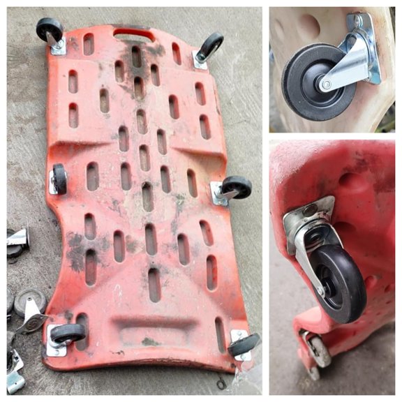 Upgraded Caster Wheels for Mechanic Creepers Wheels Replacements, Quality Replacement Parts Fit for 36'' - 40'' Plastic Creeper, 3'' in Diam., Pack of 6$$Office