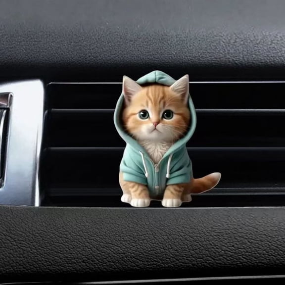 Upgraded Cat Car Air Freshener, Cute Christmas Car Air Vent Clips, Acrylic Car Aromatherapy Diffuser, Christmas Vent Clips for Automotive Vehicle Car A