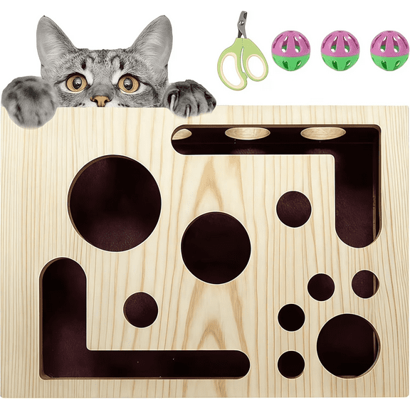 Upgraded Cat Nail File Scratch Enrichment Box 2026, Cat Scratch Puzzle Enrichment Box,Sandpaper Inside for Indoor Cats Scratching