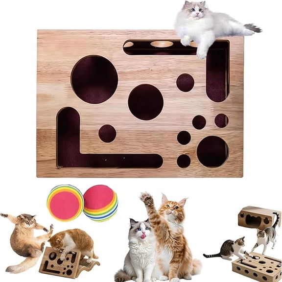 Upgraded Cat Nail File Scratch Enrichment Box 2026, Cat Scratch Puzzle Enrichment Box, Stress Free Alternative to Clippers,Sandpaper Inside for Indoor Cats Scratching