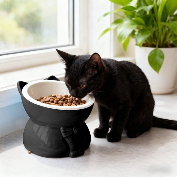 Upgraded Cats Food Bowl Large Capacity Pet Food Bowl Cute Drinking Bowl For Cats To Protects The G