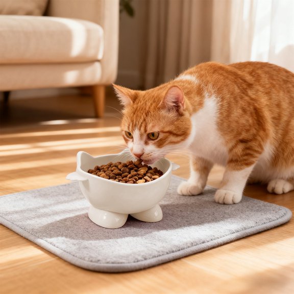 Upgraded Cats Food Bowl Large Capacity Pet Food Bowl Cute Drinking Bowl For Cats To Protects The Neck U